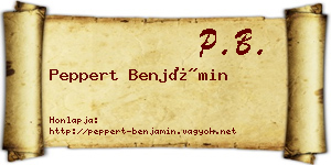 Peppert Benjámin névjegykártya